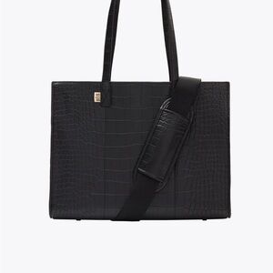 Beis the work tote in black croc